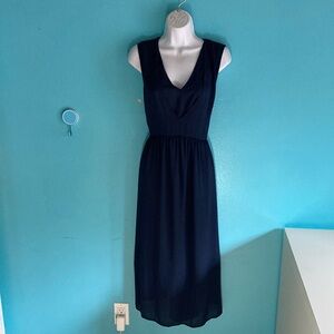 YAS Dark Navy Midi Pullover Tank Dress Womens UK L Fits US Size M Wrinkle Free